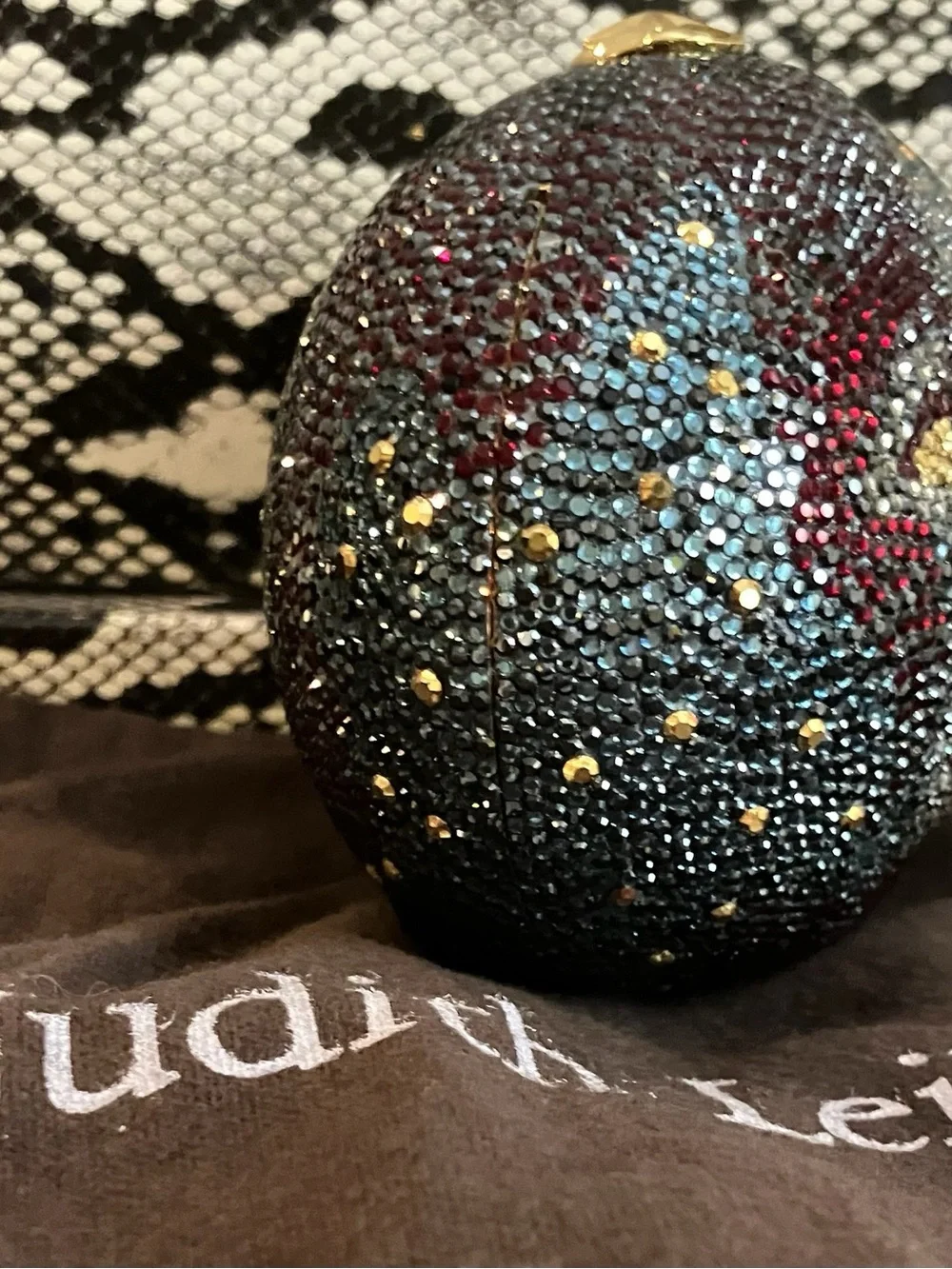 Judith Leiber Silver and Gold Moon and Stars Chrystal Clutch - Picture 3 of 6